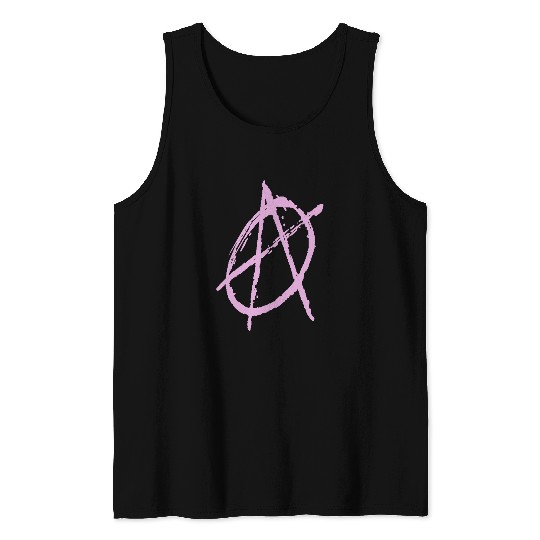 Anarchy Symbol pink Color Punk Fashion Art Tank Tops