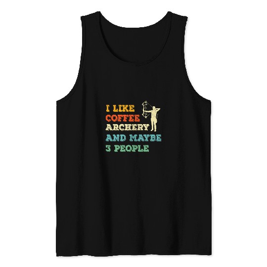 Archery lover and coffee vintages retro art archeries gifts Tank Tops