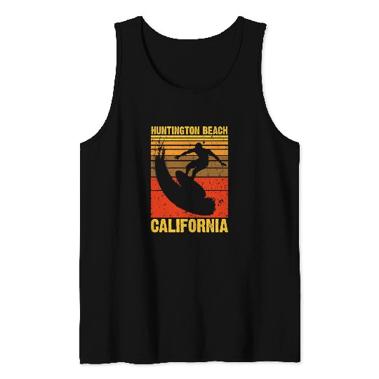 Surf Life Huntington Beach californias Surfing Surfer Ocean vintages 1 Tank Tops
