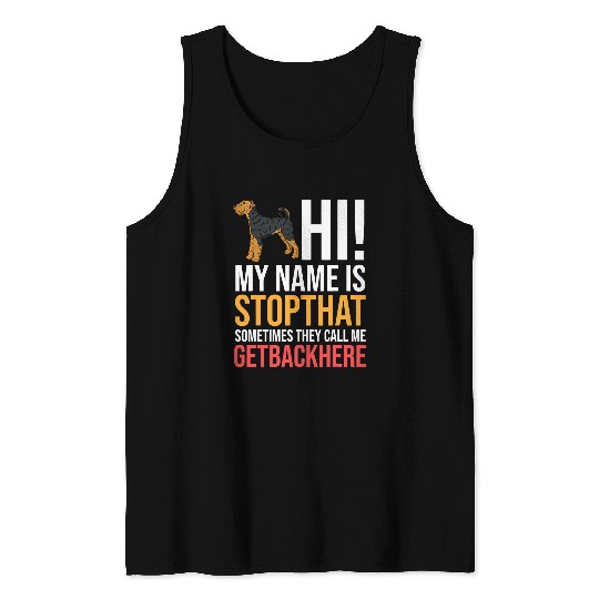 Dog Airedale Terrier Puppy Owner Lover 657 Tank Tops