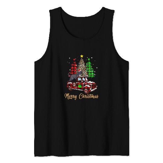 Dog Staffordshire Bull Terrier Riding xmass Truck Christmas Tank Tops