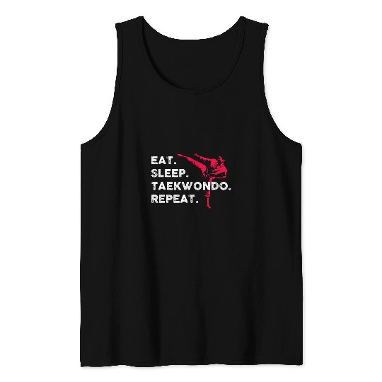 Korean Martial Art Karate eat sleep Taekwondo repeat Tank Tops