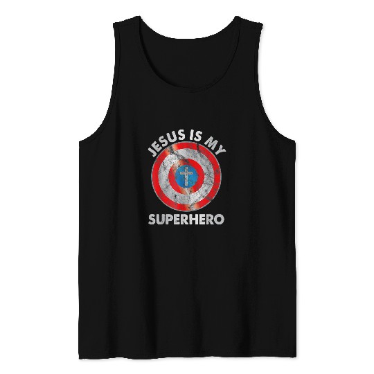 Christian Jesus Is My SuperHero Christian Jesus Lovers Men Women Kid Christ Tank Tops