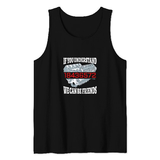Funny Auto Mechanic V Muscle Car Firing Order Tank Tops