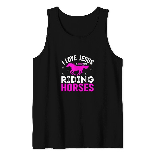 Christian I Love Jesus And Riding Horses Christian Horse Christ Tank Tops