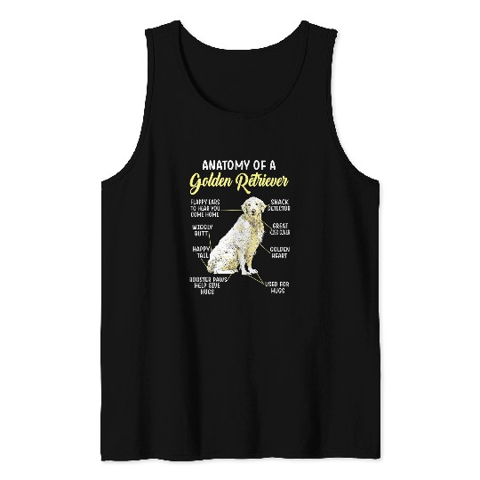 Goldie Anatomy Of A Golden Retriever Dog Lover 269 Golden Retriever Dog Tank Tops