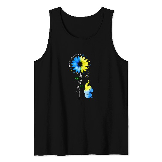 Faith Hope Love Awareness Downs Syndromes the Blue Elephant 2 Tank Tops