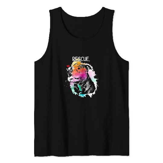 Bully Lover Dog Rescue Dog Adopt Dont Shop Watercolor Pittie Mom 451 Pitbull Dog Tank Tops