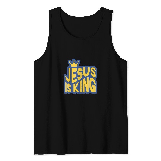 Christian Jesus is King Christian Christ Tank Tops