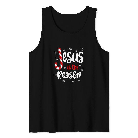 Christian Is The Reason Candy Cane Religious Christmas 292 Bibble Jesus Christ Tank Tops