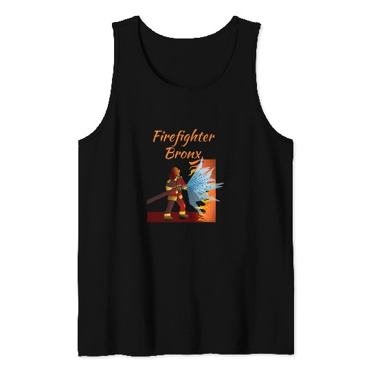 Firefighter Bronx Art NYC Borough Tank Tops