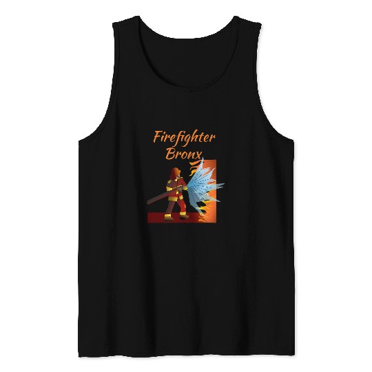 Firefighter Bronx Art NYC Borough Tank Tops