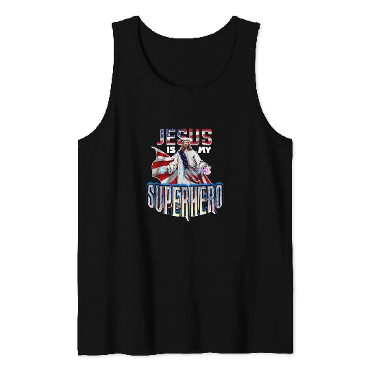 Christian Jesus Is My Superhero Christ Tank Tops