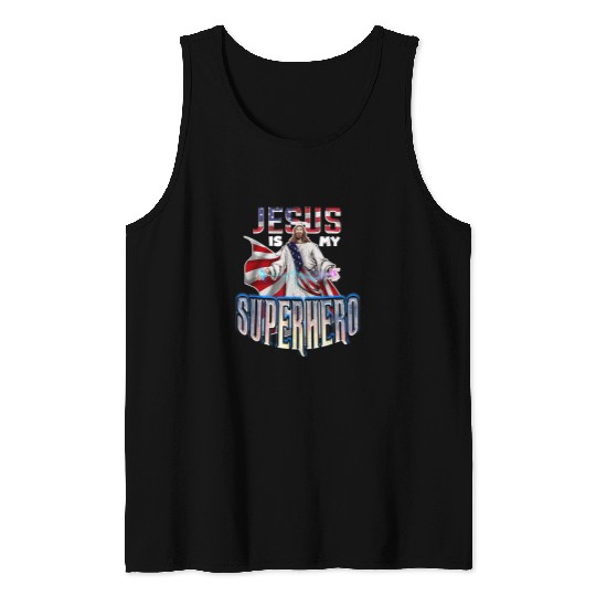 Christian Jesus Is My Superhero Christ Tank Tops