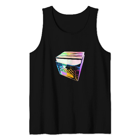 Crate of Vinyl LP Records pop art Tank Tops