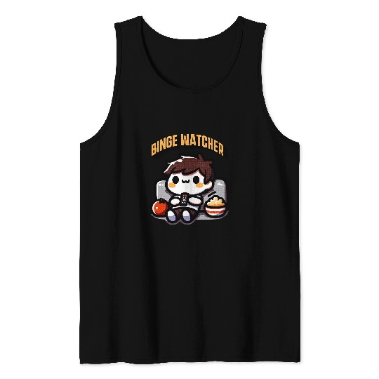 Binge Watcher Tv Movies Series Couch Potato Design Tank Tops