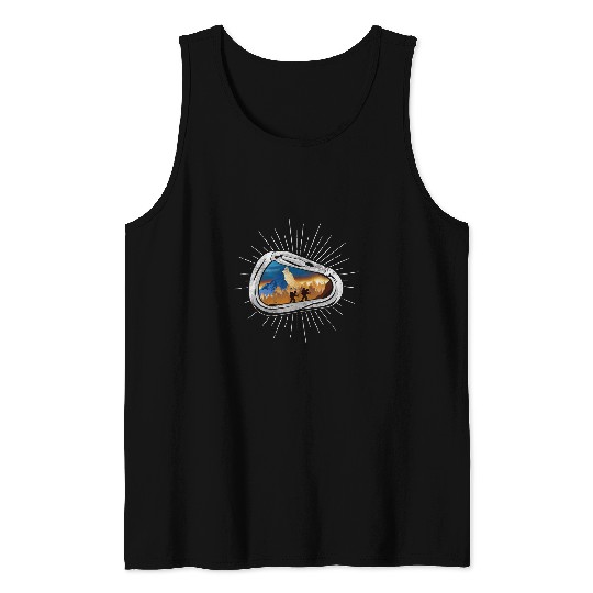 Funny Hiker Hiking Carabiner Landscape Tank Tops