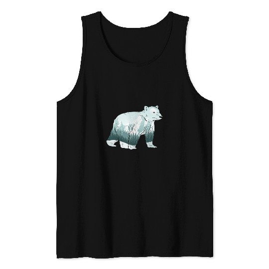 Arctic Landscape Mountains Animal Lover Nature Polar Bear Tank Tops