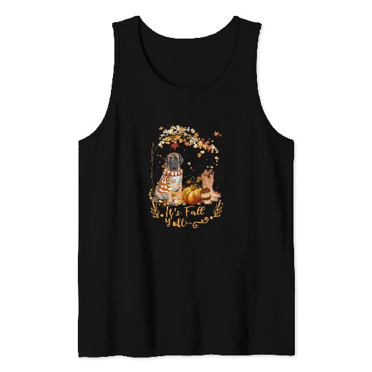 Its Fall Yall Mastiff Dog Thanksgiving Halloween Day 64 Tank Tops