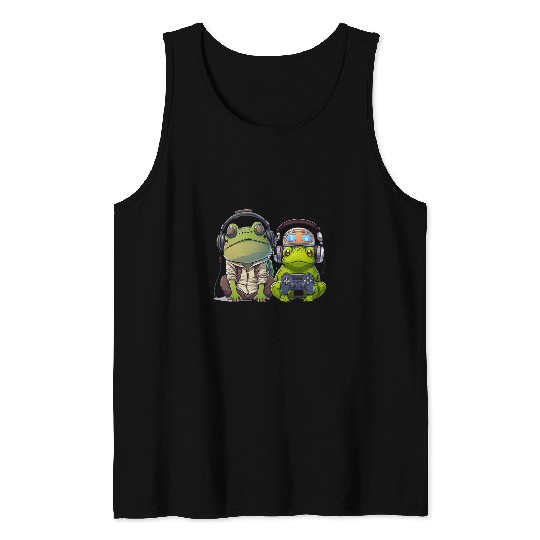 African Bullfrog Reptile Art Design Illustration Tank Tops