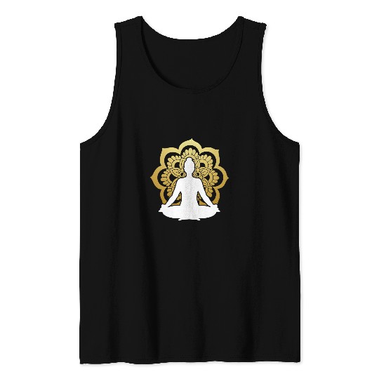 Namaste Yoga Fractal Geometry Zen Buddhist Yogi Meditation Mandala Yoga Meditation Tank Tops