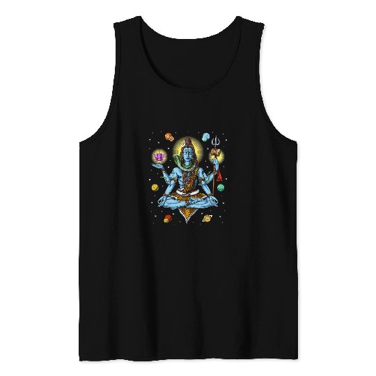 Namaste Yoga Shiva Hindu God Zen Yoga Meditation Hinduism Spiritual Meditation Tank Tops