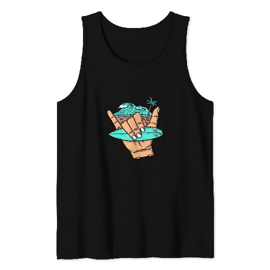 Surf Life good vibess Shaka Hawaii Hang Loose Surfing Beach Summer Tank Tops