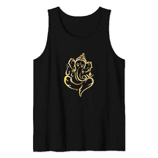 Elegant Lord Ganesha Hindu Indian God Spiritual Elephant Tank Tops