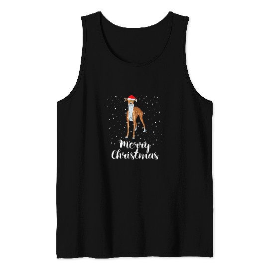 Dog Grayhound Cute Greyhound Santa Hat Merry Christmas Costume Men Women Tank Tops