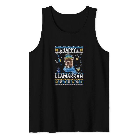 Bully Dog Happy Hanukkah Pitbull Hanukkah Ugly Sweater Christmas 234 Pitbull Dog Tank Tops