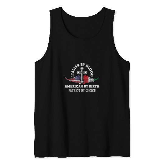 Christian Italian By Blood American By Birth Patriot Jesus Christian Christ Tank Tops