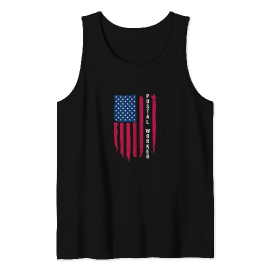 Proud Postal Worker Postmaster US Post Service Memorial Day Tank Tops