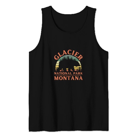 Funny Bear Glacier National Park Montana Bear Nature Hiking Outdoors Cute Bears Tank Tops