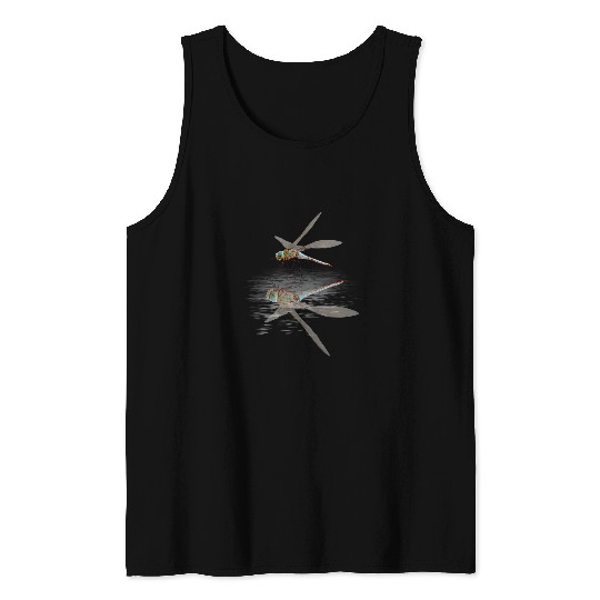Dragonfly Reflection Funny Fathers Day Dog Tank Tops