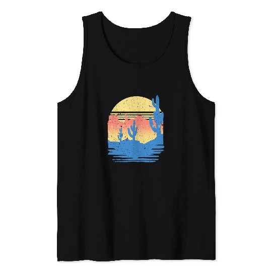 Adventure Desert Sunset Paradise Landscape Tank Tops
