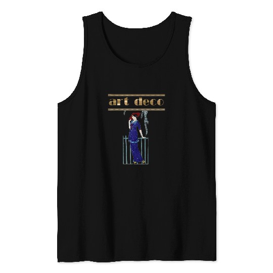 Art Deco vintages woman classy 1920s designs Tank Tops