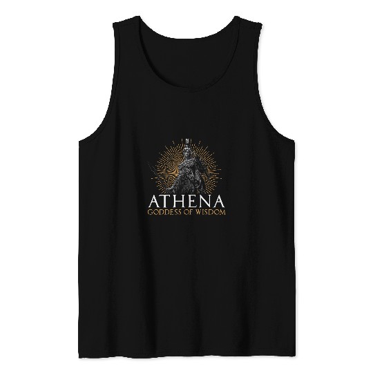 Athena Goddess of Wisdom Olympians Ancient Greek Mythologist Tank Tops