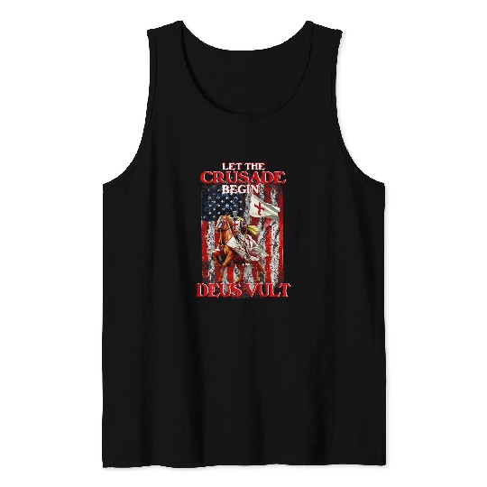 Christian Knights Templar Crusader Warrior Of God Kneel For The Cross Christ Tank Tops
