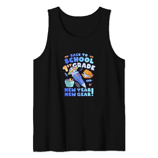 Back To School Boy 1st Grade School Supplies Tank Tops