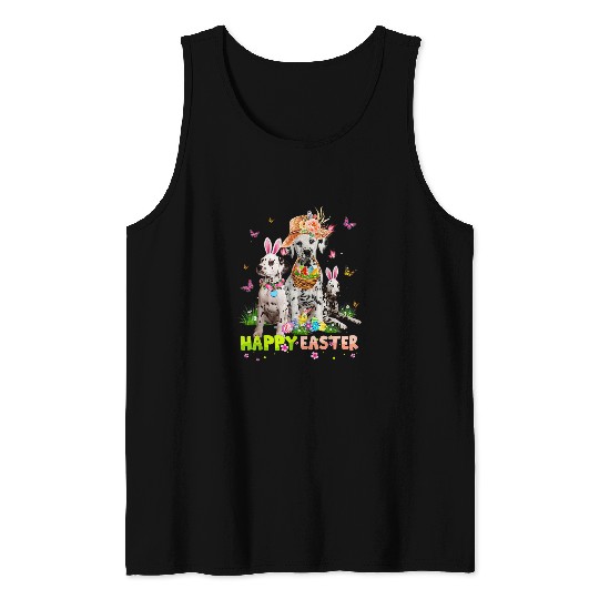 Dalmatian Happy Easter Bunny Eggs Easter Gift Kids Dalmatians Dog Tank Tops