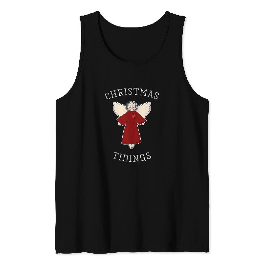Folk Art Angel Christmas Tank Tops