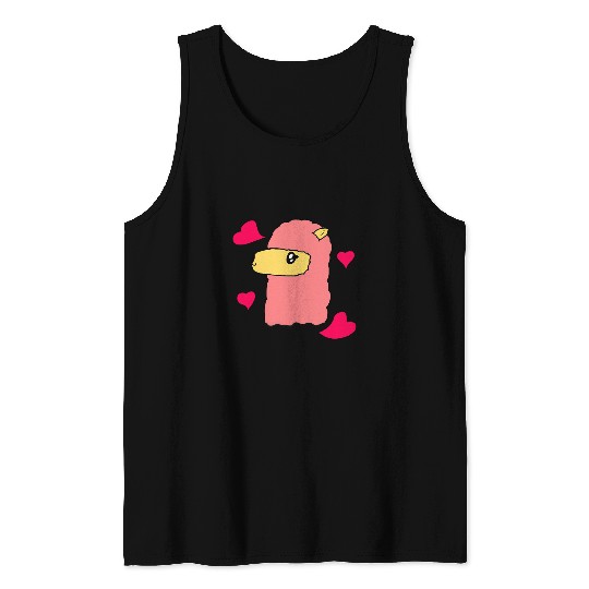 Adorable Alpaca and Hearts Design for Lovers of Alpaca Tank Tops