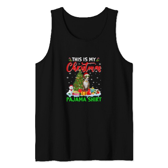 Bully Dog This Is My Pitbull Dog Christmas Pajama Puppy Lover 317 Pitbull Dog Tank Tops