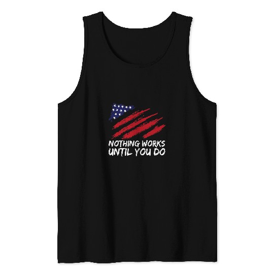labor day american flag patriotic Tank Tops