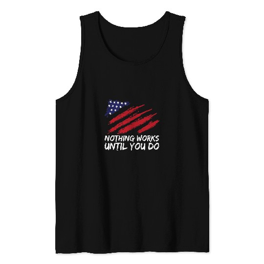 labor day american flag patriotic Tank Tops