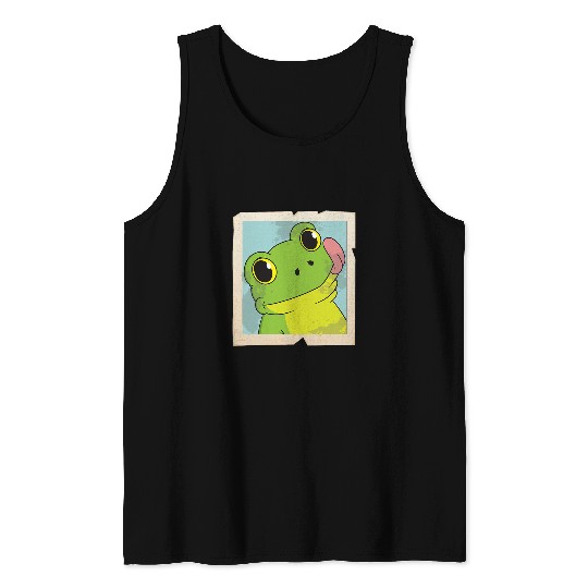 Frog Toad selfie animal self portrait vintages photo Tank Tops