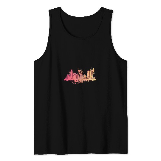 Austin Texas Skyline City Design Tank Tops