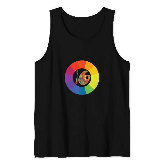 Art teacher Painter and Artist Color Painting Pallete Art Tank Tops