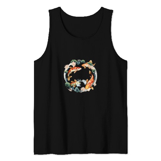 Beauty and Grace of Koi Fish Inspire Delightful Pond Tank Tops