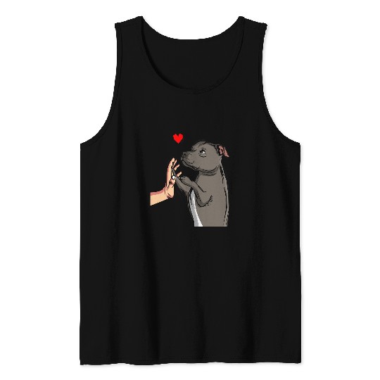 Dog Staffordshire Bull Terrier Love Dog Mom Girls Womens Gift Tank Tops